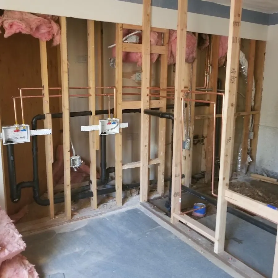 Copper pipe rough-in and plumbing installation in Leonardtown